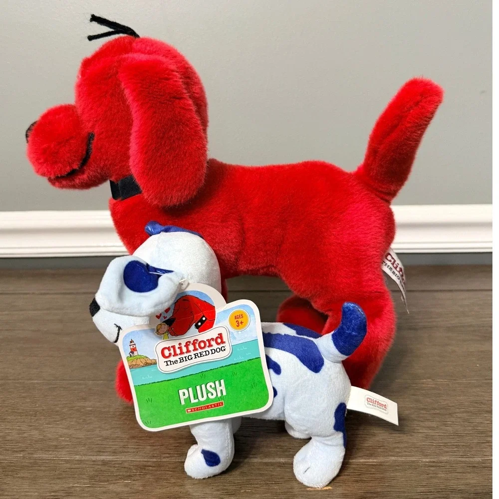 Clifford the Big Red Dog & Tucker Franklin Dalmatian Plush Stuffed Animal Set
